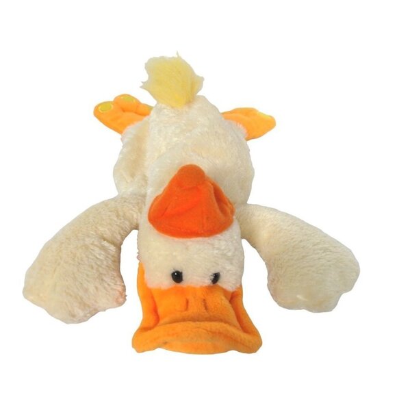 Fiesta Yellow Lying Duck Orange Cap Worlds of Fun Plush Stuffed Animal 12" - Picture 1 of 8